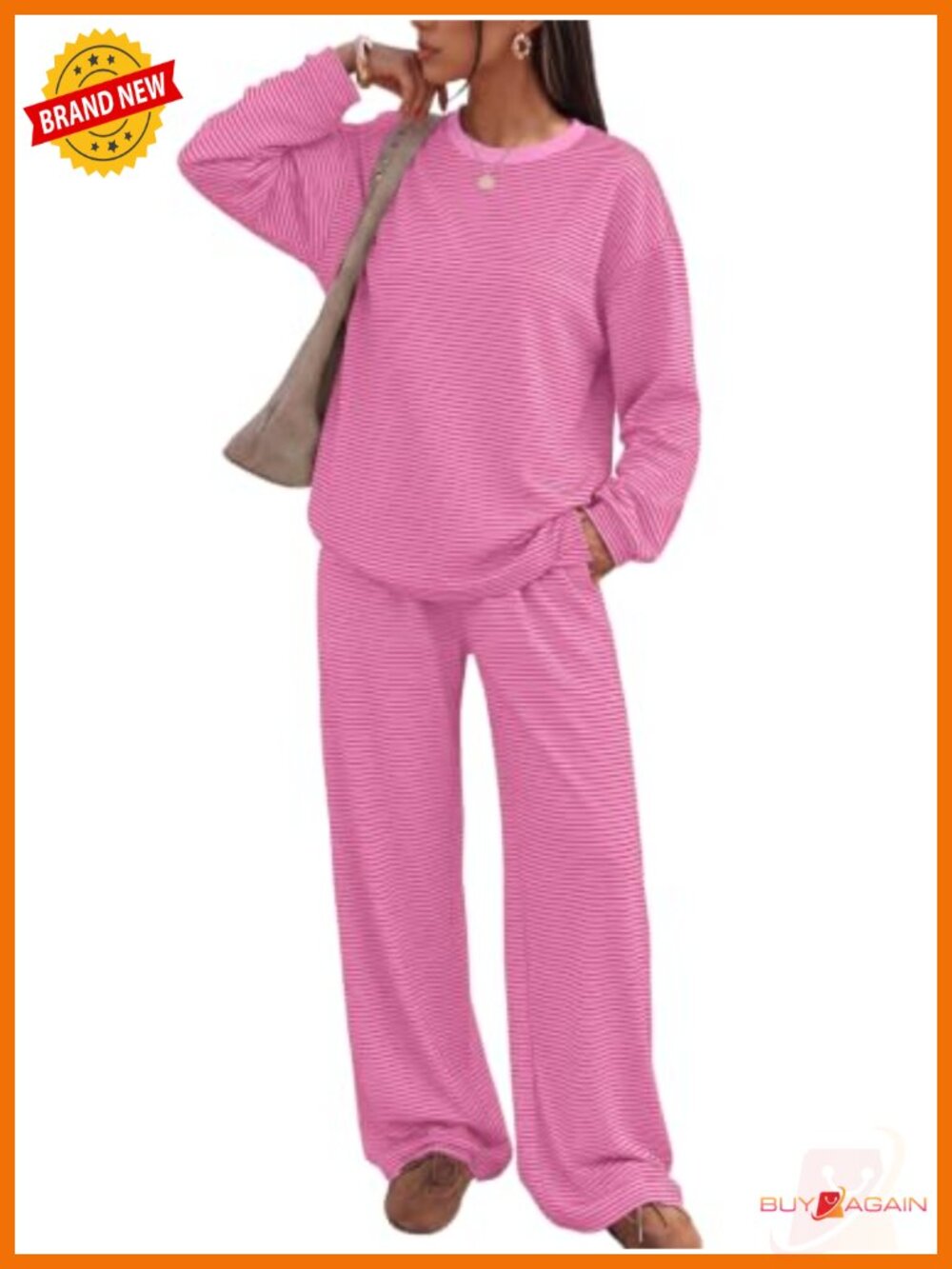 Women's Stripe Lounge Set 2 Piece Buttery Soft Relaxed Fit Matching Outfit